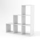MIADOMODO stupňovitý regál stredný, voľne stojaci, biely