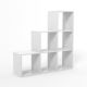 MIADOMODO stupňovitý regál stredný, voľne stojaci, biely
