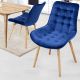 MIADOMODO Sada prešívaných jedálen. stoličiek, modrá 2 ks