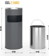 Odpadkový kôš s popolníkom, 30 l, antracit