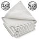 JAGO Plachta 650 g/m², hliníkové oká, biela, 2 x 3 m