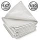 JAGO Plachta 650 g/m², hliníková oka, bílá, 4 x 7 m