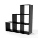 MIADOMODO Stupňovitý regál stredný, voľne stojaci, čierny