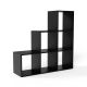 MIADOMODO Stupňovitý regál stredný, voľne stojaci, čierny