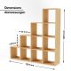 MIADOMODO Stupňovitý regál veľký, voľne stojaci, Sonoma