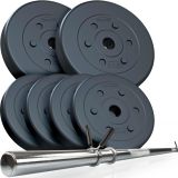 ScSPORTS Sada činiek 20 kg s dlhou osou 140 cm