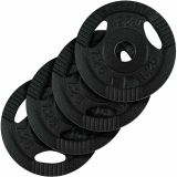 Liatinové závažie 4x1,25 kg s úchytmi, priemer 31 mm, čierne