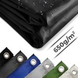 JAGO Plachta 650 g/m², hliníkové oká, čierna, 3 x 6 m