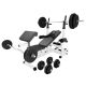 Gorilla Sports Posilňovacia lavica, biela + činkový set 100 kg