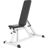 Gorilla Sports Polohovateľná lavička, 119 cm, biela