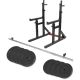 Gorilla Sports Multi Squat Rack s tyčou a závažím