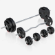 Gorilla Sports Sada posilňovacej lavice + nakladací set, biela
