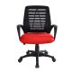 Kancelárska stolička so sieťovaným operadlom a červeným sedá