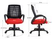 Kancelárska stolička so sieťovaným operadlom a červeným sedá