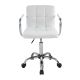 Otočná kancelárska stolička s chrómovanými podrúčkami, biela