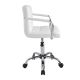 Otočná kancelárska stolička s chrómovanými podrúčkami, biela