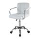 Otočná kancelárska stolička s chrómovanými podrúčkami, biela