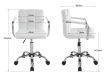 Otočná kancelárska stolička s chrómovanými podrúčkami, biela