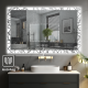 Luxusné LED zrkadlo do kúpeľne 90×70, hodiny a odmlžovanie