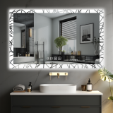 Luxusné LED zrkadlo do kúpeľne 90×70, hodiny a odmlžovanie