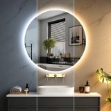 IREDA Kúpeľňové zrkadlo s LED osvetlením, okrúhle, 70 cm