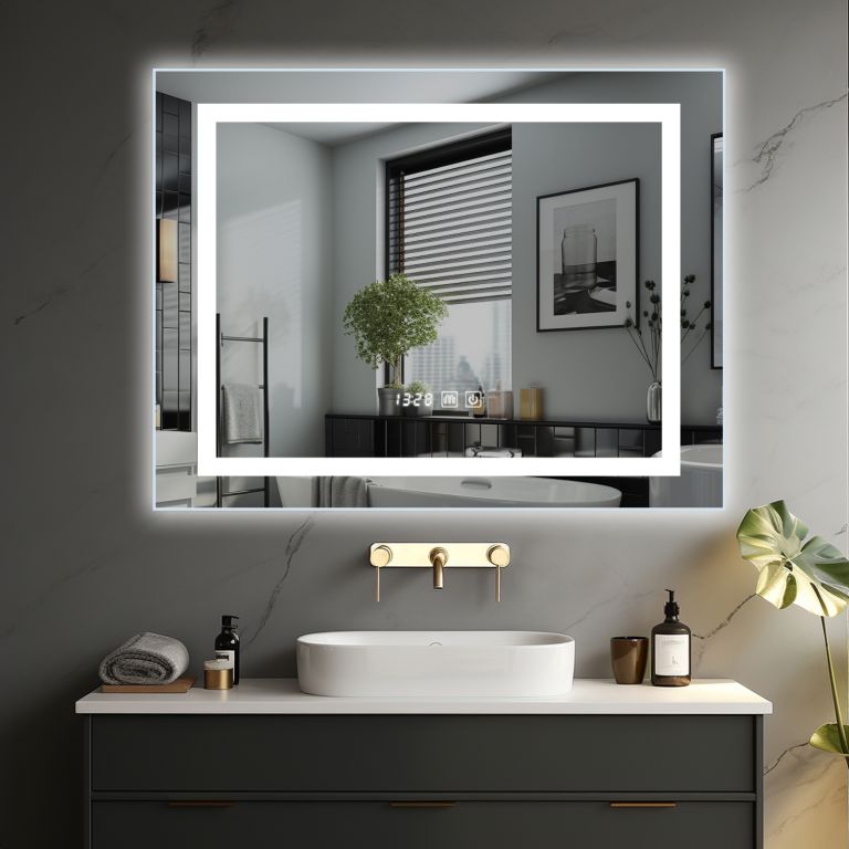 Ireda Kúpeľňové zrkadlo s LED osvetlením, 80 x 60 cm