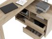 Rohový počítačový stôl, farba Sonoma, so zásuvkami do izby