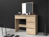 Toaletný stolík so zrkadlom a zásuvkami, farba dub sonoma