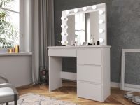 Toaletný stolík s LED zrkadlom biely