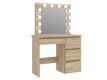 Toaletný stolík s LED zrkadlom na líčenie, farba dub sonoma