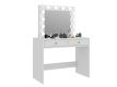 Toaletný stolík so zrkadlom 12 LED biely, 2 zásuvky