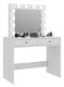 Toaletný stolík so zrkadlom 12 LED biely, 2 zásuvky