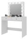 Toaletný stolík so zrkadlom 12 LED biely, 2 zásuvky
