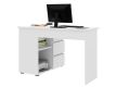 Rohový počítačový stôl biely so zásuvkami do izby