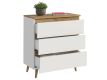 Komoda s tromi zásuvkami 80 cm, farba biela / dub