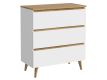 Komoda s tromi zásuvkami 80 cm, farba biela / dub