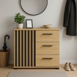 Loftová komoda 80 cm so zásuvkami a úchytkami