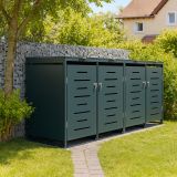 Kovový prístrešok pre 4 popolnice, antracit, 264×116×80 cm