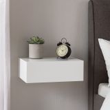 Nástenné nočné stolíky, 2 ks, biele, 46x30x15 cm