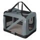 Skladací transportný box pre psov L s miskou a pelíškom, siv