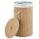 Bambusový kôš na bielizeň okrúhly 55 l s vekom a vakom