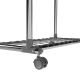 Kovový stojan na oblečenie na kolieskach, 2 tyče + police