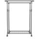 Kovový stojan na oblečenie na kolieskach, 2 tyče + police