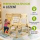 Detské vnútorné drevené ihrisko so šmykľavkou, lezeckou sten