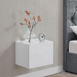 Nástenný nočný stolík 40x29x30 cm, 2 zásuvky, biely