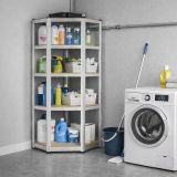 Kovový rohový regál 180x70x40-70 cm, 5 políc, nosnosť 875 kg