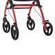 Skladacie hliníkové chodítko s brzdou a taškou, červené
