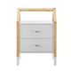 Detský nočný stolík, biely, dizajn domu, 2 zásuvky