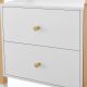 Detský nočný stolík, biely, dizajn domu, 2 zásuvky