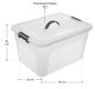 Sada 4 úložných boxov s viečkami, 30 l, plast, priehľadné